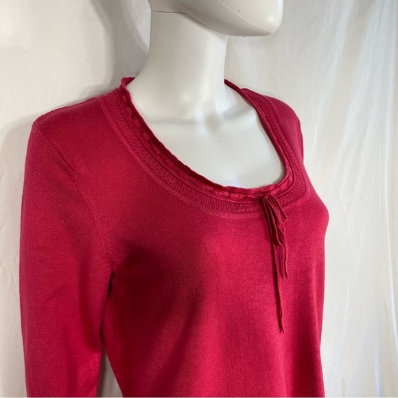 I.N. Studio Petite Dark Melon Laced Color Knit Top - Picture 2 of 7